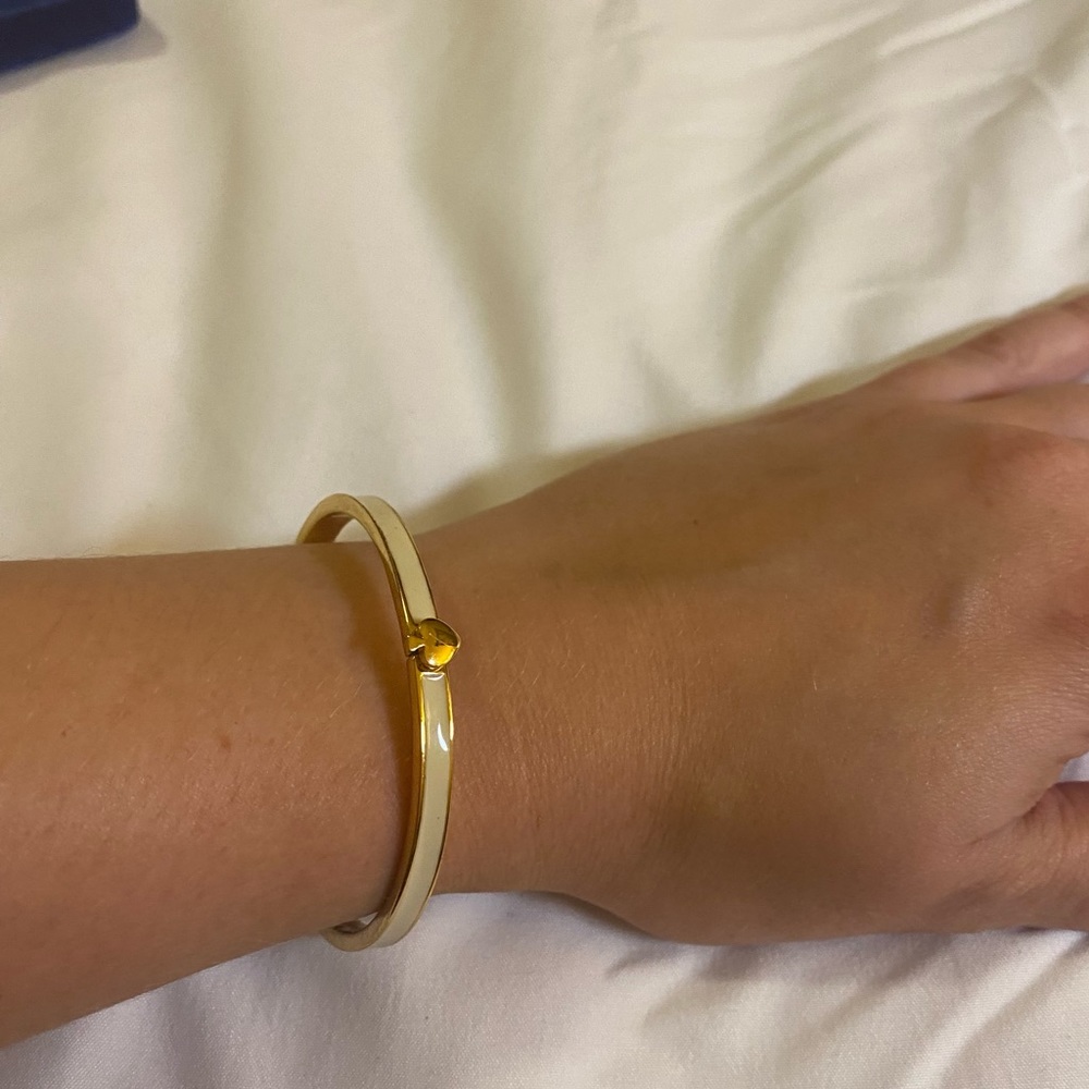 Kate Spade New York Gold and White Clasp Bracelet - Picture 4 of 4